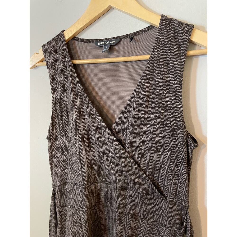 Toad and Co. C-Neck Belted Wrap Sleeveless A-Line Dress S - Picture 2 of 7